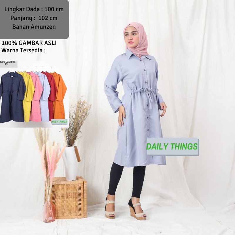 Daily Things Tunik Lebaran Kancing Serut Karin Fit XL LD 100cm