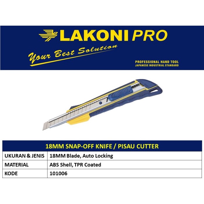 

Limited Pisau Cutter / Utility Knife Lakoni Pro 18 Mm (101006) Diskon