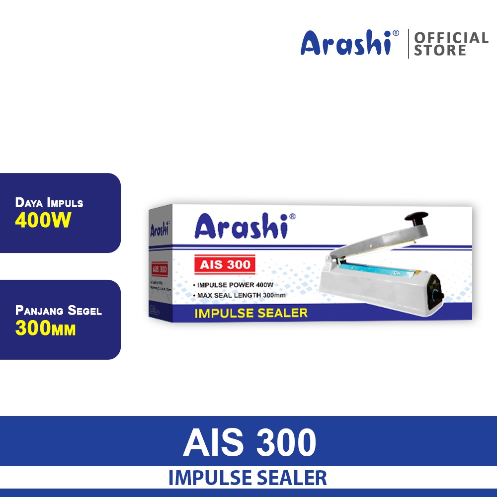 Arashi Hyperlite TIS 302 Impulse Sealer Press Perekat Plastik 30 cm