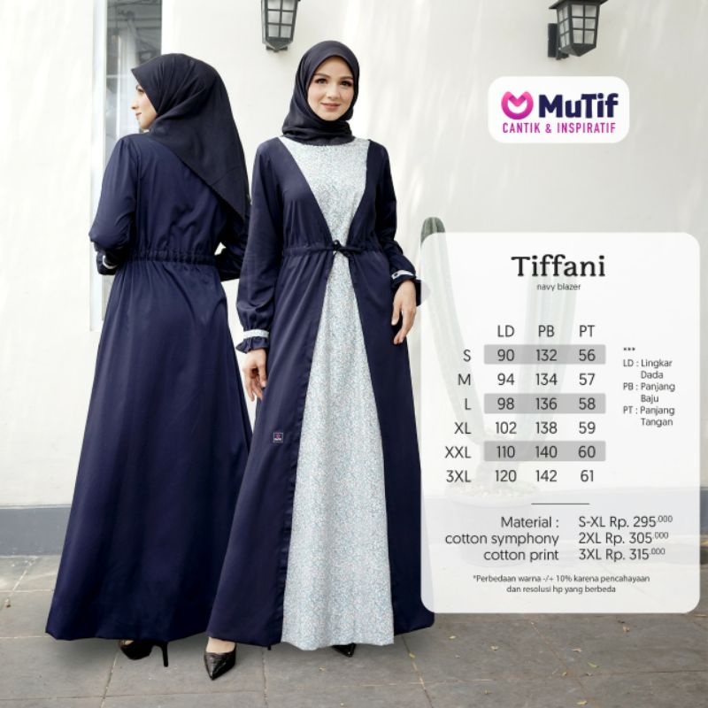 Mutif Sarimbit Tiffani Navy Blazer Mutif Tifani Little Mutif Tiffani Mutif Man Alachwan Little Mutif Alachwan Baju Muslim Gamis Sarimbit Keluarga Family Series Lebaran Terbaru Ori Set