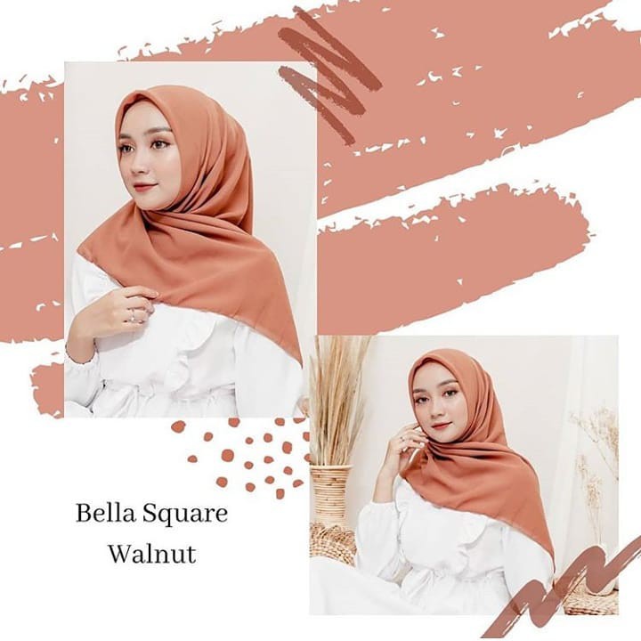 Kerudung Segiempat Polos BELLA SQUARE Hijab Pollycotton Jilbab Bela Grosir Murah PART 1-6