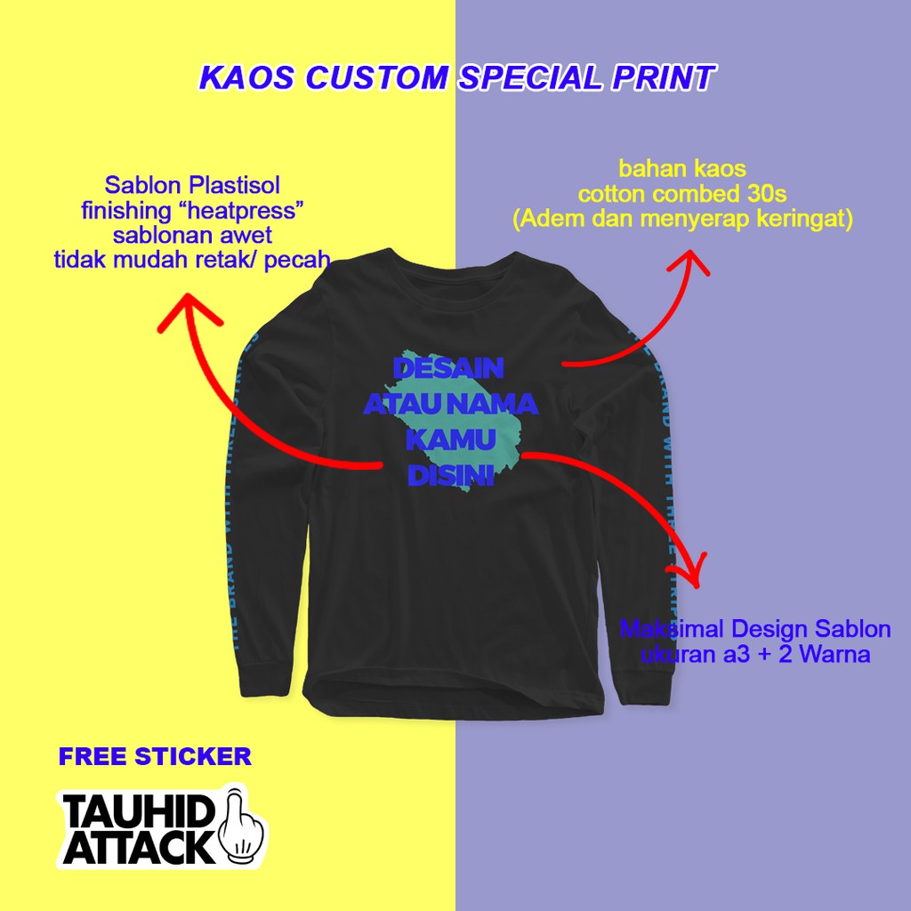 KAOS CUSTOM SABLON SATUAN SPECIAL PRINT