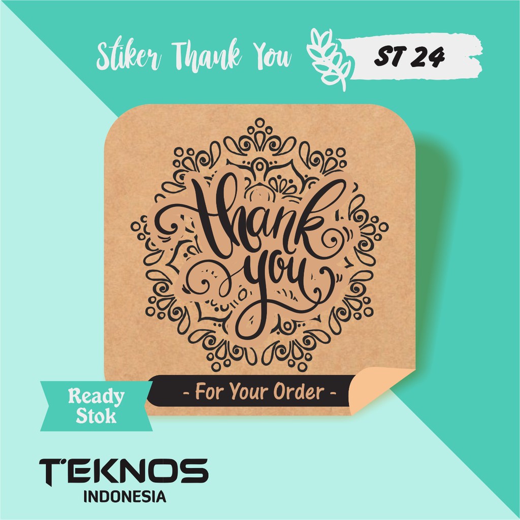 

[75 PCS] STIKER LABEL THANK YOU KRAFT ST 24 MURAH