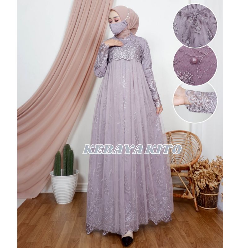 COD (bayar di tempat)/gamis brokat tutu free masker/ gis brokat terlaris /gamis brokat terbaru /gami