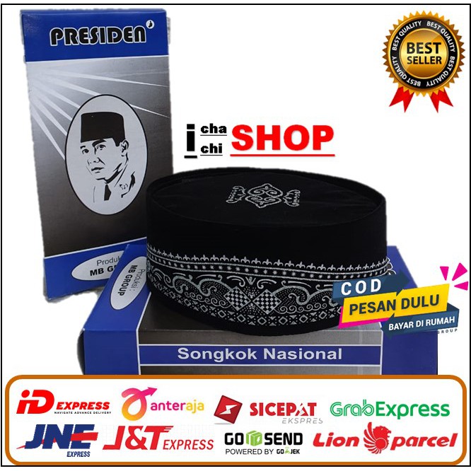 Peci songkok kopiah Batik Sablon dewasa dan anak hitam Nasional motif batik silver sablon peci batik