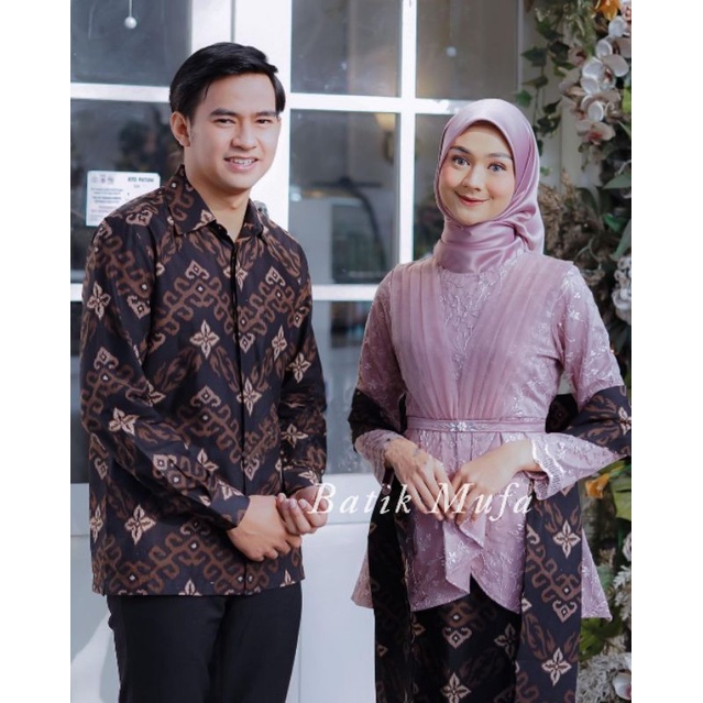 SET COUPLE AVEENA DUSTY PINK / BROWN / MAUVE KEBAYA WISUDA TERBARU KEBAYA LAMARAN KEBAYA TUNANGAN 2022 BATIK COUPLE