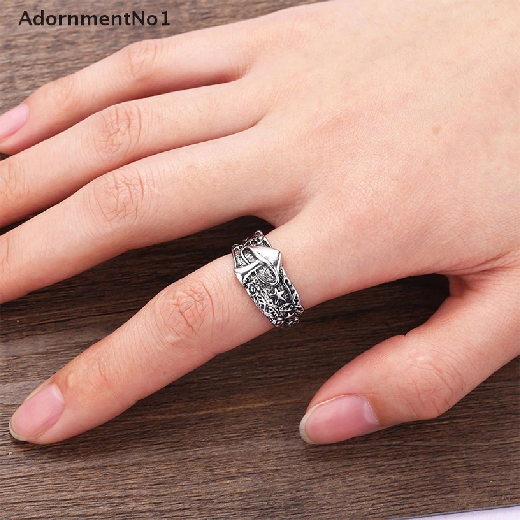 (AdornmentNo1) Cincin Motif Bunga / Bintang Gaya Vintage Retro Untuk Pria / Wanita