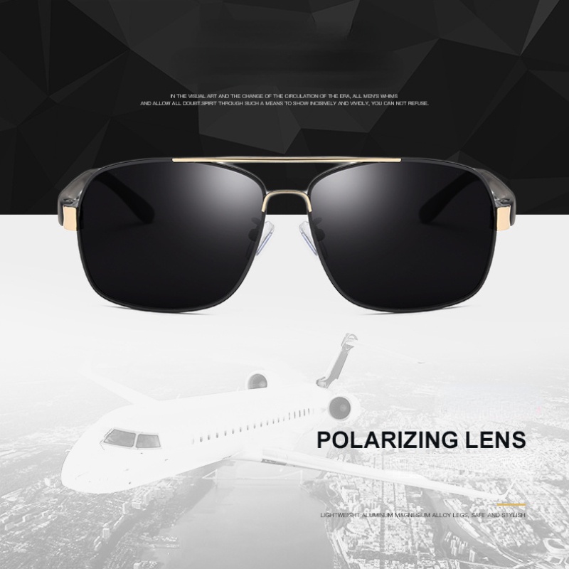 Kacamata Hitam Polarized Night Vision Dengan Frame Metal Untuk Pria Mengemudi