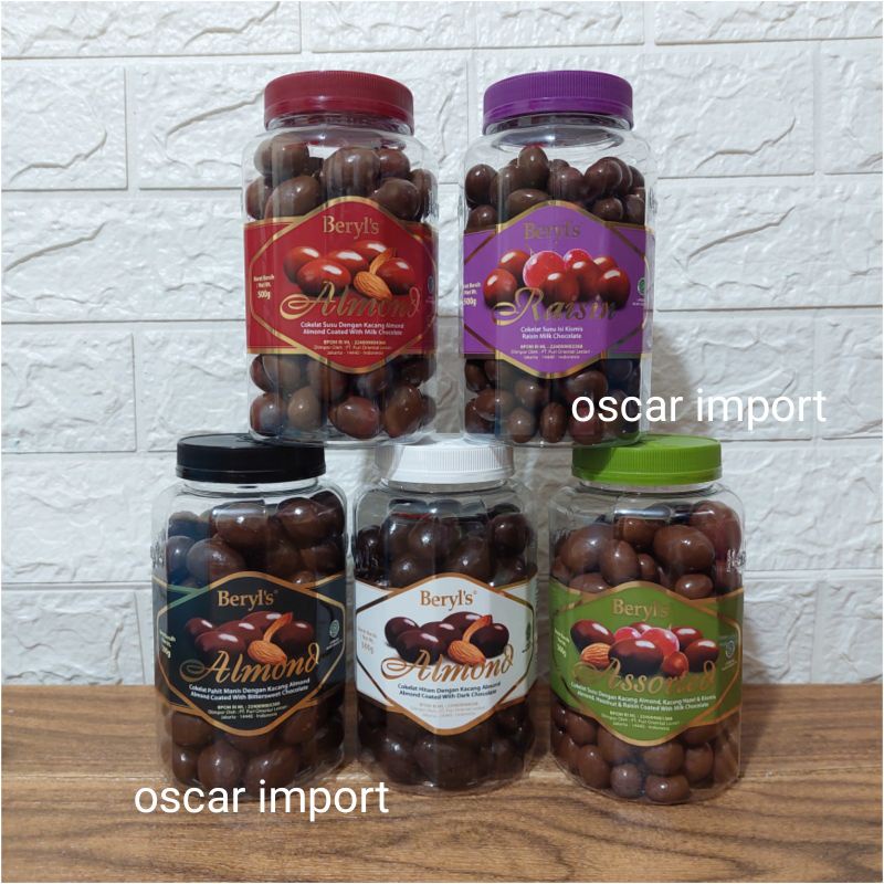 Jual Beryl's Jar Coklat 500g Chocolate Malaysia Cokelat import Almond ...