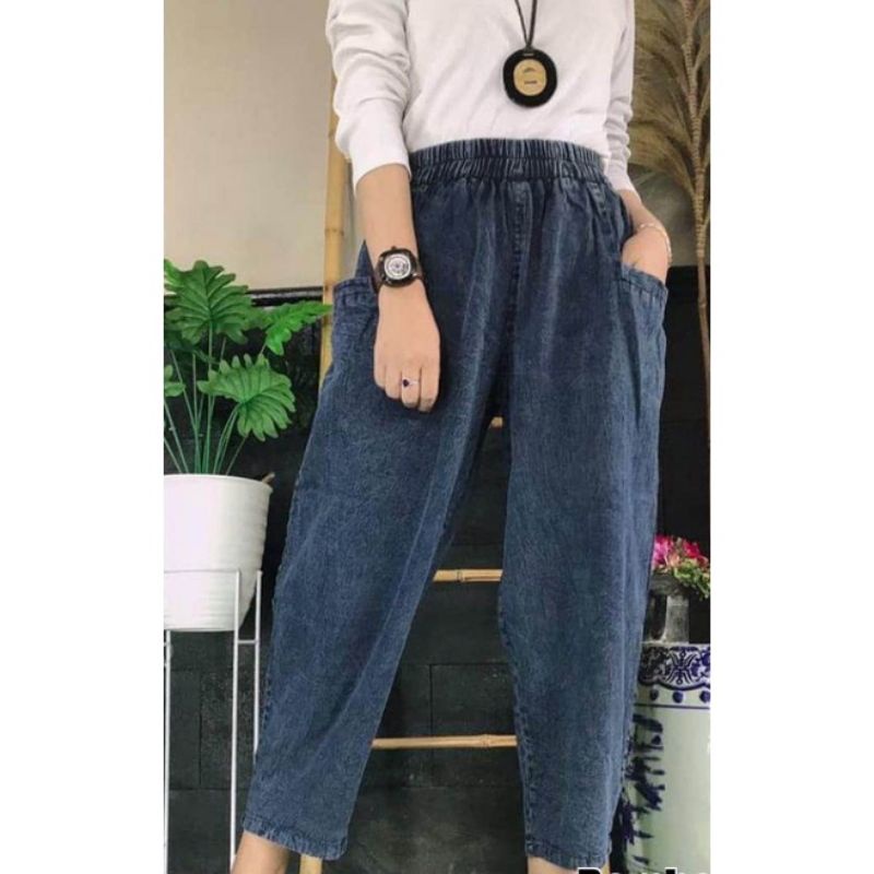 celana jeans snow wanita terbaru celana wanita 7/8 coissy baggy pants celana pendek wanita