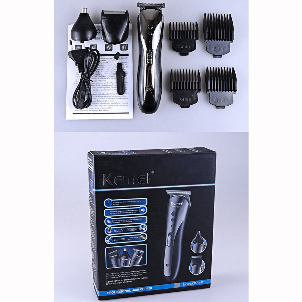 DBI - Alat Cukur Rambut Elektrik /Hair Clipper 3in1 Kemei KM 1419 / KM 1407 Alat Pencukur Kumis Jenggot