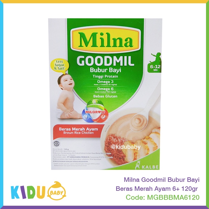 Milna Goodmil Bubur Bayi 120gr Makanan Cemilan Bayi MPASI Anak Kidu Baby