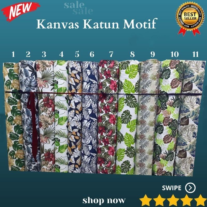 Promo 12.12 Sale kain kanvas motif. kain canvas motif. kain kanvas. bahan meteran