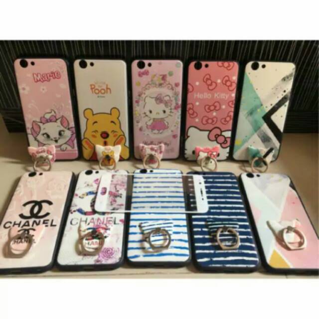 Softcase Korean Couple + Ring + Tempered A57 , NEO 9 , FIS , F3 , FI +