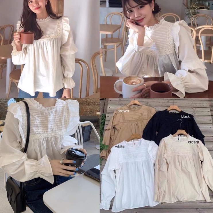 blouse import korean / atasan crocet korean style blouse/ atasan blouse korea bangkok vintage import