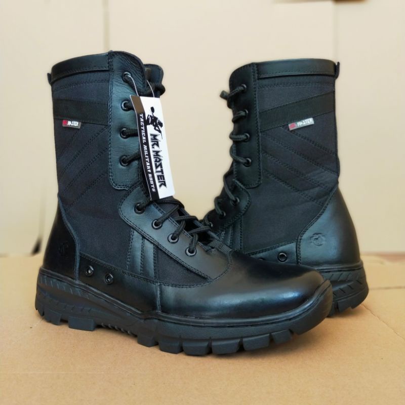 SEPATU PDL KULIT SAPI ASLI MODEL TERBARU MERK MR MASTER SEPATU PDL DINAS LAPANGAN TNI POLRI SECURITY SATPAM SEPATU BOOTS PRIA