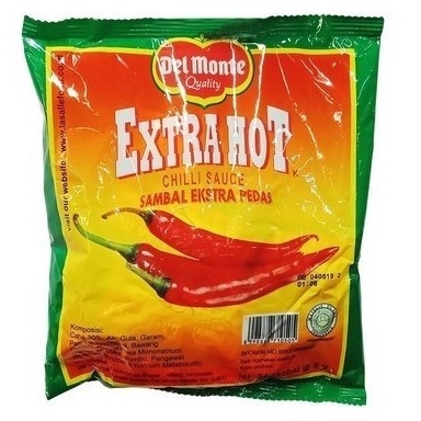 

[1pack isi 24pcs] Del Monte Extra Hot Chilli Sauce 9gr DelMonte Sambal Extra Pedas