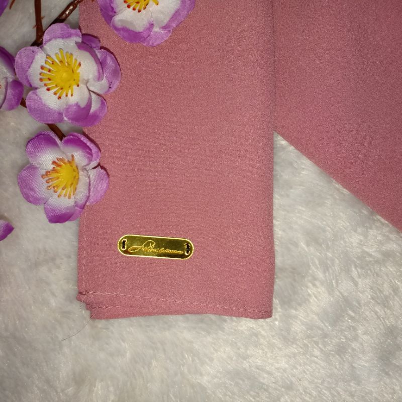 AKHWAT COLLECTIONS | PASHMINA DIAMOND CREPE ITALIANO 200X70 CM | FREE GIFT | JUMBO | PASHMINA VIRAL-Dusty Pink