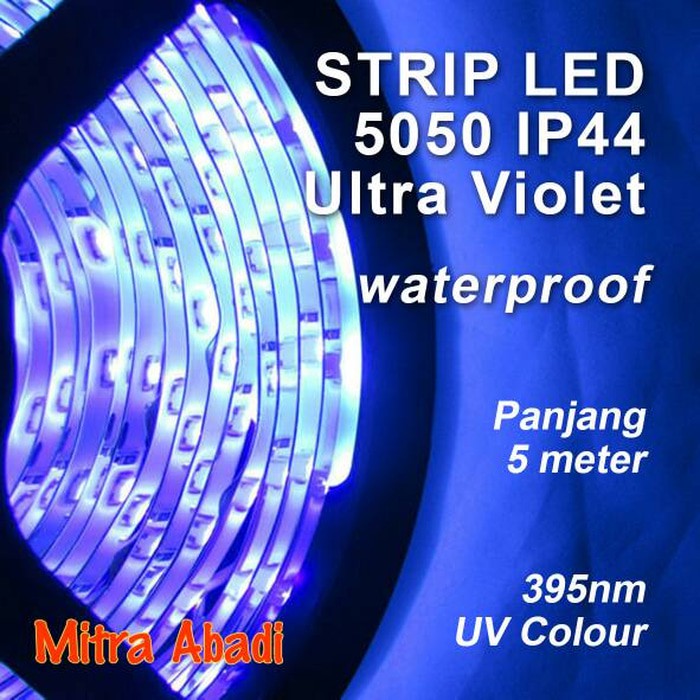 Promo LED Strip SMD 5050 UV  ULTRA VIOLET  DC 12V IP44 WATERPROOF Berkualitas