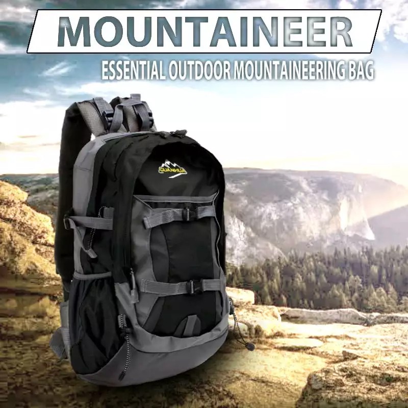 Tas Ransel Waterproof - Tas Hiking Camping - Backpack -Ransel Hiking - Ransel Camping Gunung Hitam