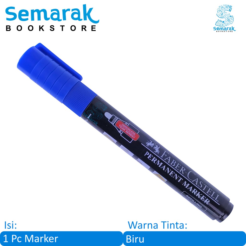

Spidol Tidak Dapat Dihapus Faber Castell Eco Permanent Marker - Biru [1 Spidol]