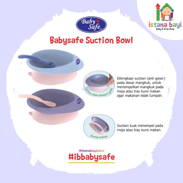 Baby Safe Suction Bowl With Spoon B354U/B - Peralatan makan bayi/mangkok bayi