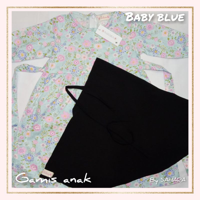 Gamis anak perempuan katun Jepang set hijab by Sahara