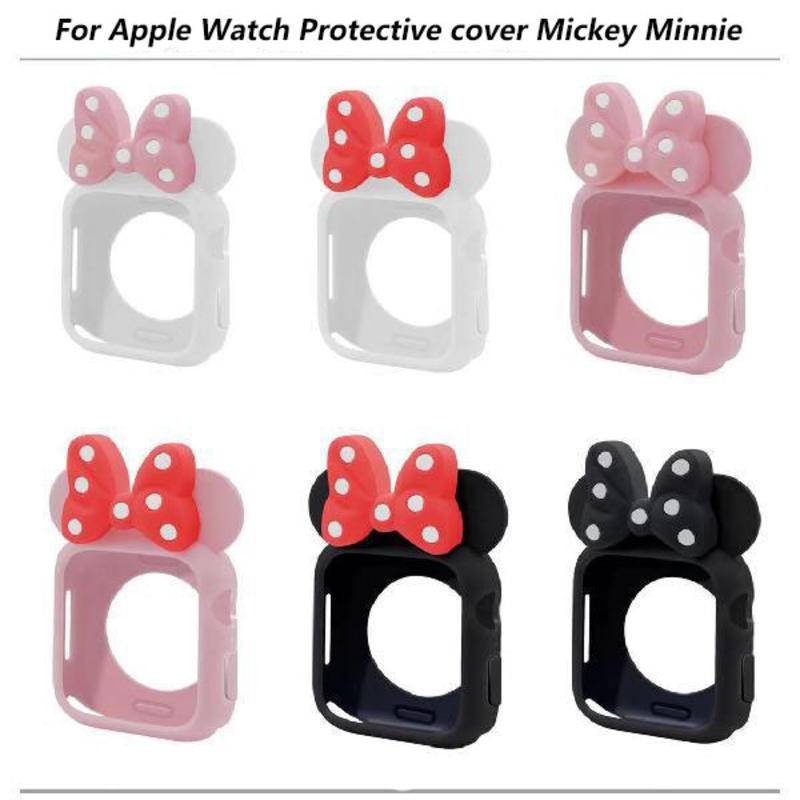 Strap Silikon Motif Mickey Minnie Mouse Untuk Apple watch Seri 6 4 3 2 1 5 40MM 44MM 38MM 42MM