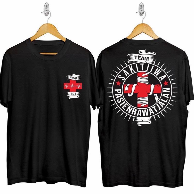 T-SHIRT TEAM SAKIT JIWA TSJ  / BAJU KAOS DISTRO PRIA WANITA COTTON 30S