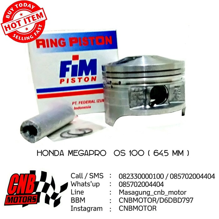 Seker Piston FIM Izumi Megapro OS 100 / 64.5mm Set Per