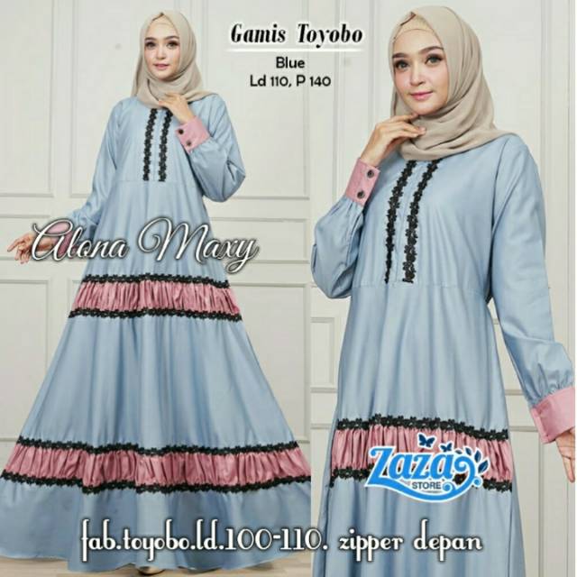 Maxy Dress Muslimah Terbaru Alona Maxy by Zaza