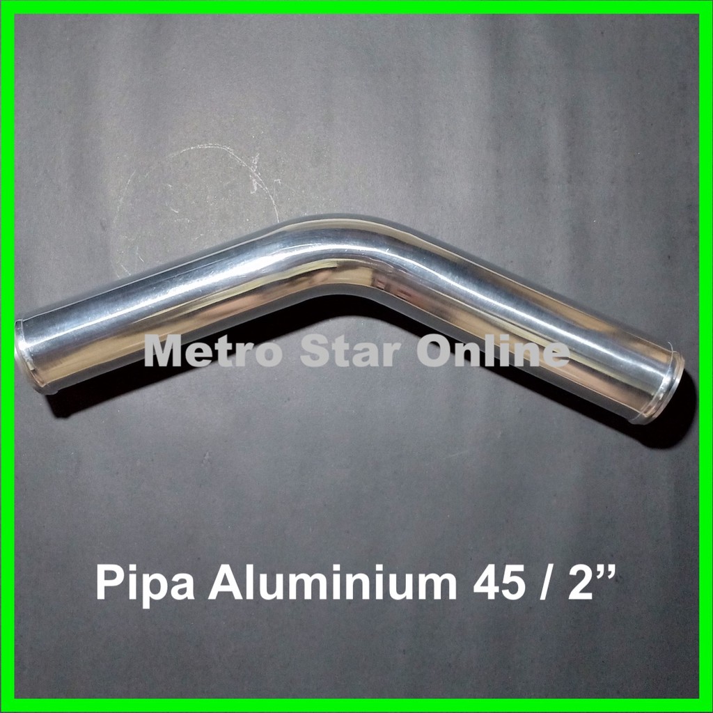 Pipa Aluminium 45 Derajat 2" Pipa Intercooler Pipa Turbo Pipa Filter Udara Mobil Universal Custom