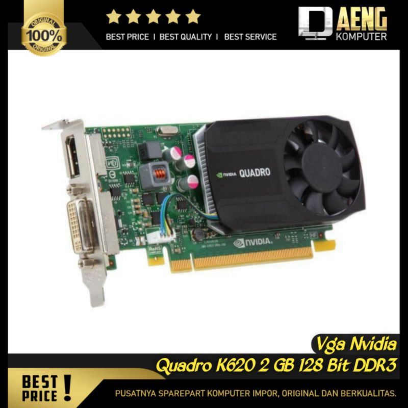 VGA Card PC Desain Nvidia Quadro K620 2 GB 128 Bit DDR3 Profil PC Mini Murah