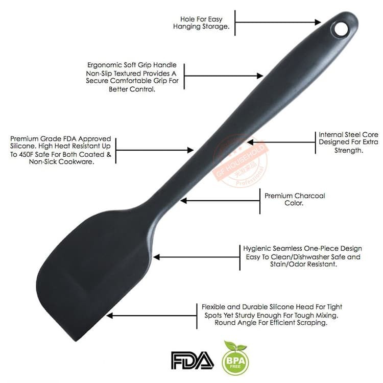 rubber spatula set 5pcs non sambungan with box