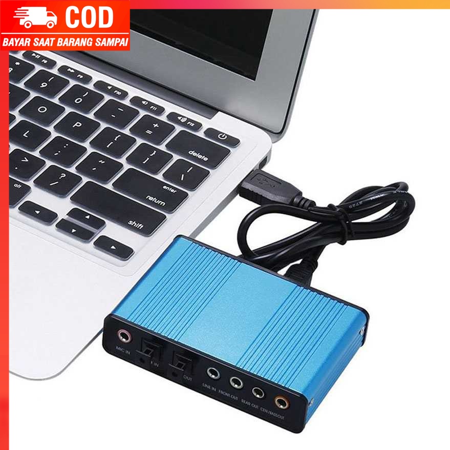 (100% BARANG ORI) Kebidumei Sound Card External 5.1 Suround USB untuk Laptop/PC - CM6206