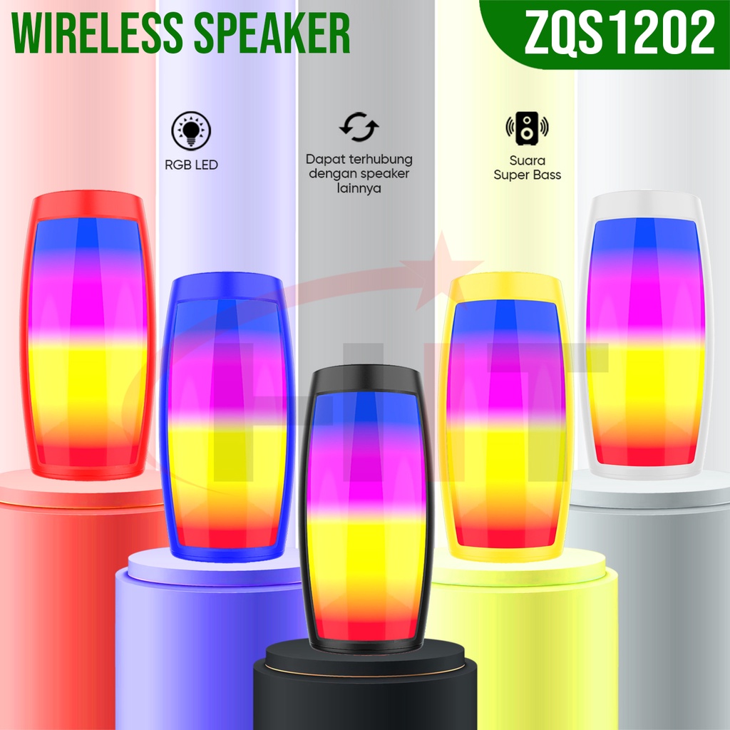 Speaker Portable ZQS1202 Wireless Super Bass with Led Light Function