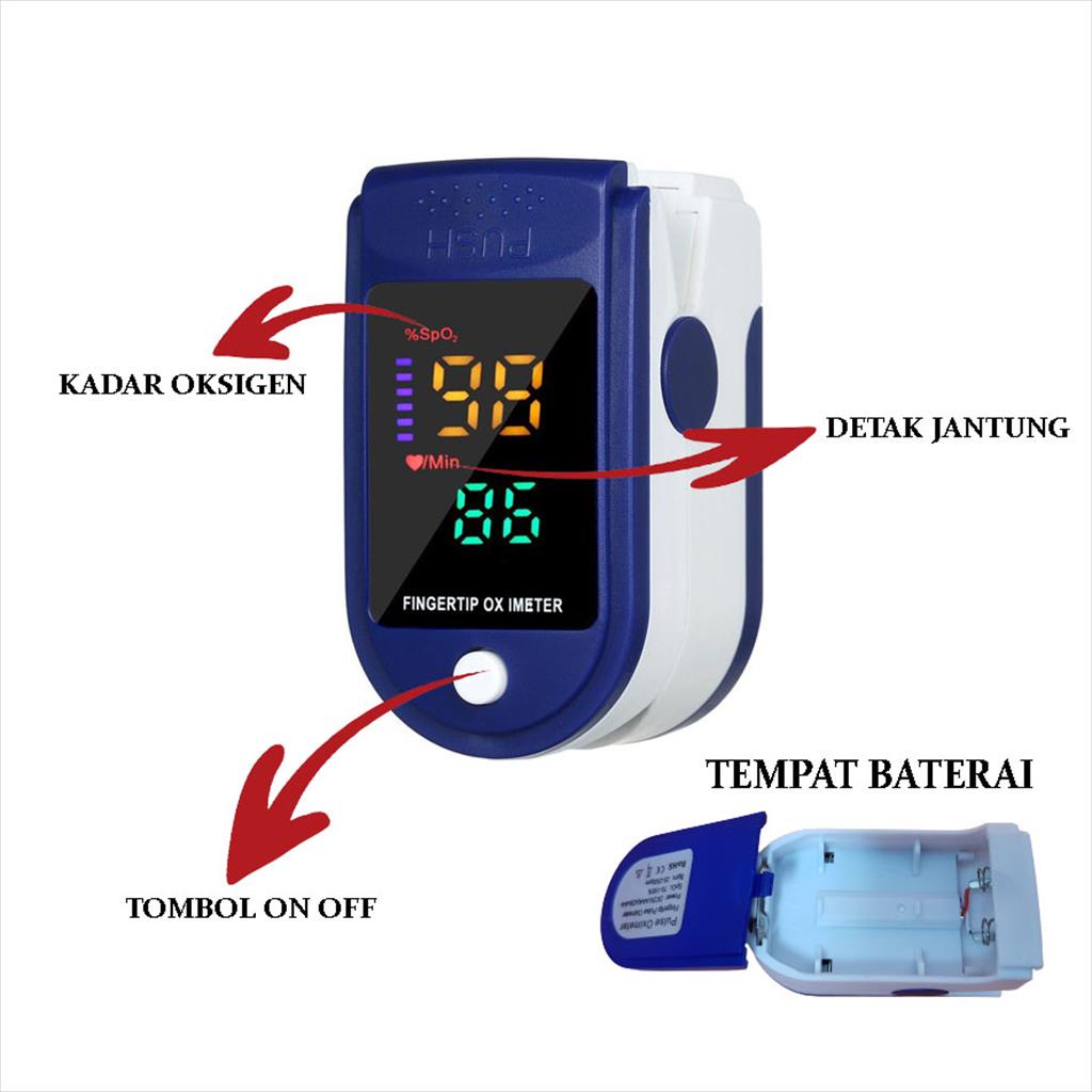 Fingertip Pulse Oxymete Alat Pantau Oksigen/ Alat Deteksi Detak Jantung Dan Kadar Oksigen / Oximeter