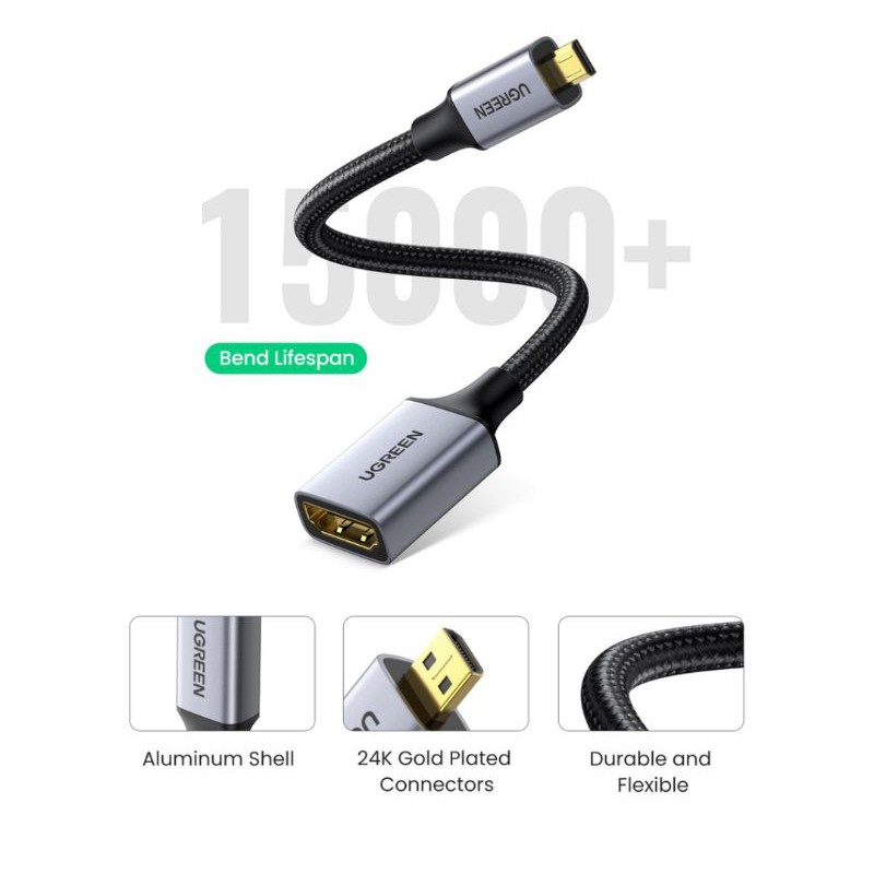 Ugreen Konverter Micro Hdmi to Hdmi 1080p Ugreen Adapter Micro Hdmi Original