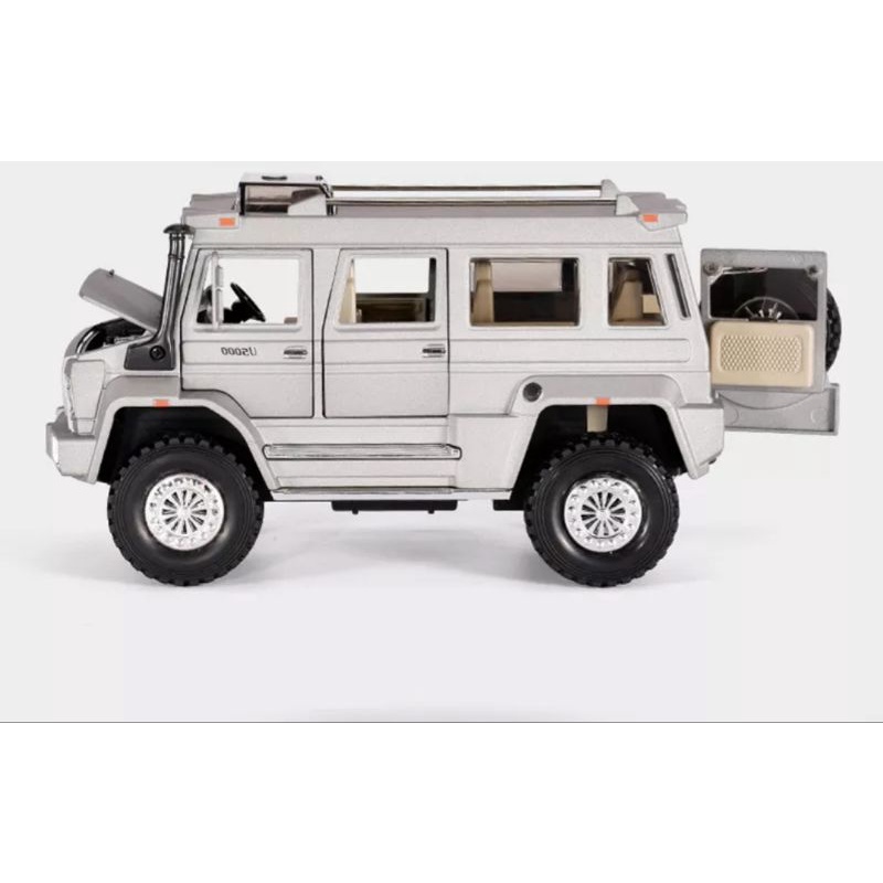 Diecast Mobil Mercedes Benz Unimog U5000 Miniatur Mobil Mobilan Pajangan Skala 1:124