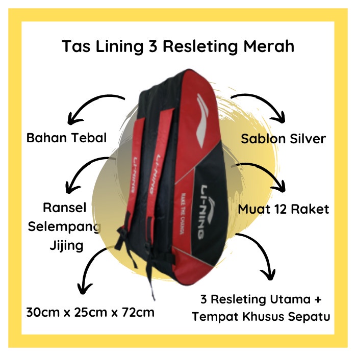 PROMO TAS RAKET BADMINTON MERK YONEX 3 RESLETING DOLBY T415T