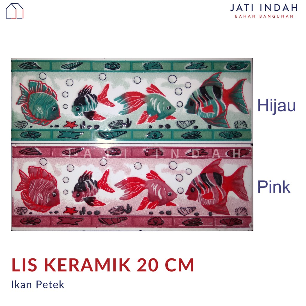 List Keramik 20 cm Motif Ikan Petek / Lis / Listello