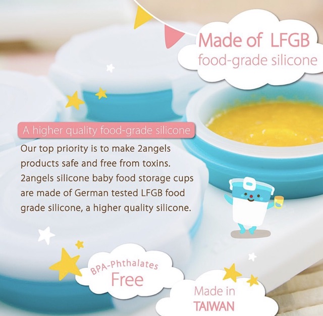 2angels silicone baby food storage cup 120ml