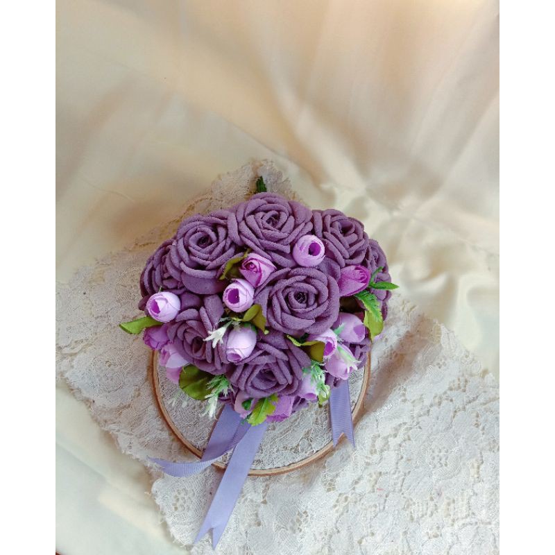 buket pengantin ungu / buket bunga / bunga tangan pengantin / handbuket
