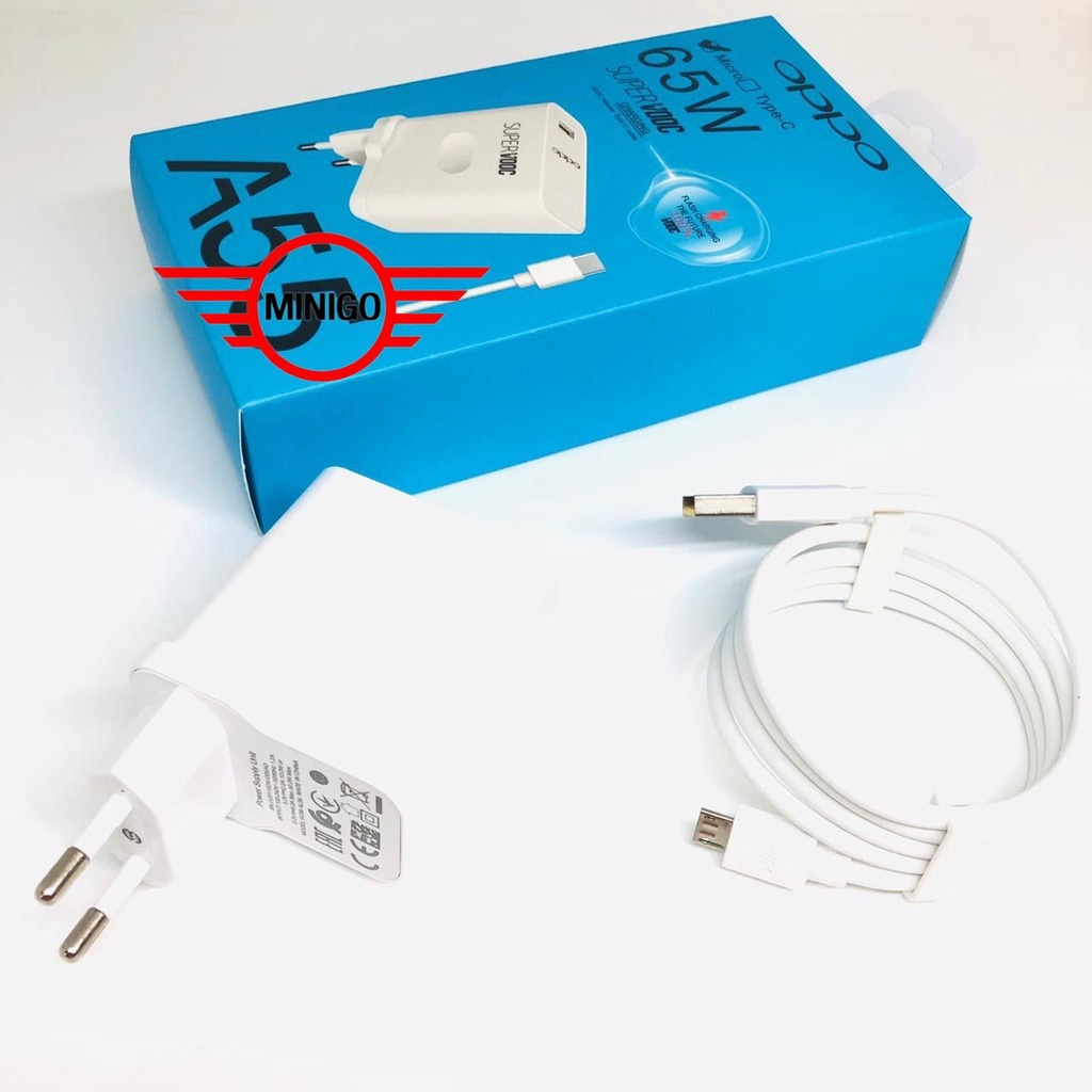 PROMO Charger Casan Cas OPPO A92 A33 A52 A53 A54 A55 Reno 4F 65W Fast Charging Tipe TYPE C dan MICRO-USB