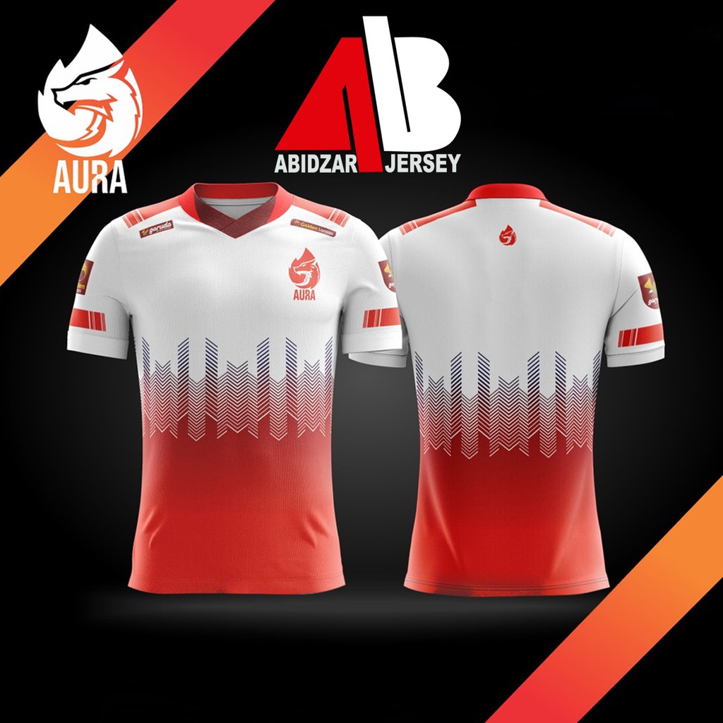 Jersey Aura game terbaru murah 2020 baju kaos free fire FF MLBB PUBG COD free nick name logo