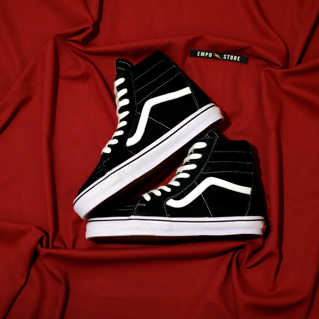 Sepatu Sk8 Hi Black White / Sepatu SK8 High Hitam Putih