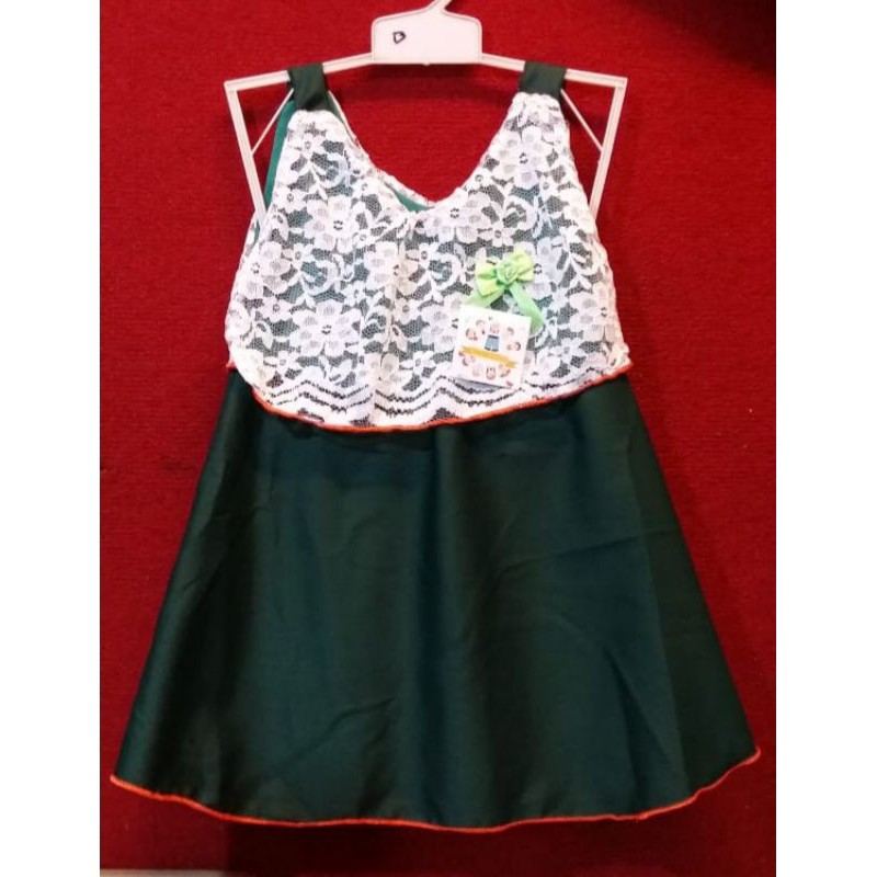 Dress brokat tak berlengan anak 1-2 tahun
