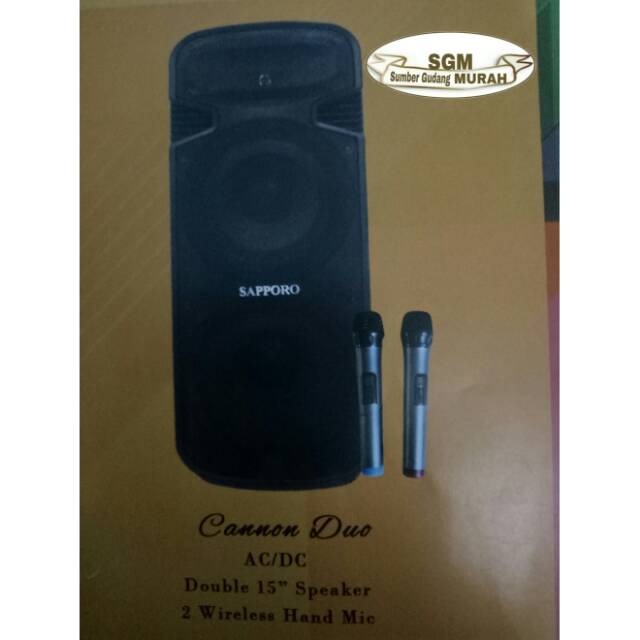 SPEAKER ACTIVE-AKTIF DOUBLE 15 INCH CANNON DUO