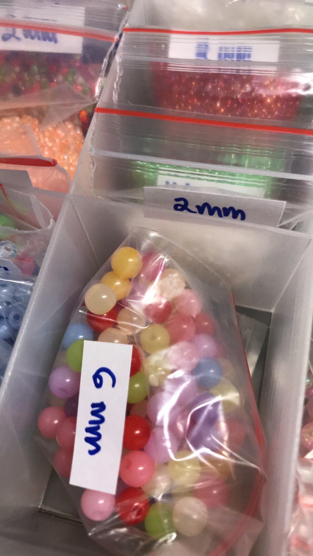 Handmade 200pcs Manik-manik Akrilik Lubang Bulat Warna Permen Ukuran 6mm Untuk Aksesoris Perhiasan Handmade