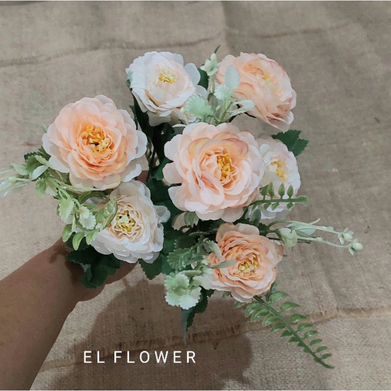 Bunga Zinnia K7 bunga artificial dekorasi-Peach